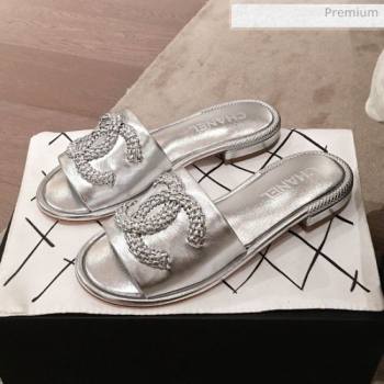 Replica Chanel Chain CC Metallic Leather Flat Mules Slide Sandals G35532 Silver 2020 KL 20062818 [fab 72591 200630] 11600 : Purse Valley,Designer Replica Handbags,Premium Replica Handbags at P