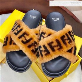 Replica Fendi Logo Print Wool Fur Cross Flat Slide Sandals Brown 2019 HAUNGZ 9081551 [fab 61561 190817] 8100 : Purse Valley,Designer Replica Handbags,Premium Replica Handbags at PurseValley