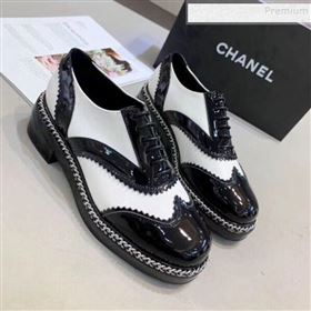 Replica Chanel Calfskin and Patent Leather Chain Lace Ups Loafers G35316 White 2019 MD 9110918 [fab 65063 191109] 9200 : Purse Valley,Designer Replica Handbags,Premium Replica Handbags at Purs