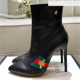 Replica Gucci Leather High heel Short Boot with Web and Bee Black 2019 DLY 9081614 [fab 61592 190817] 15700 : Purse Valley,Designer Replica Handbags,Premium Replica Handbags at PurseValley