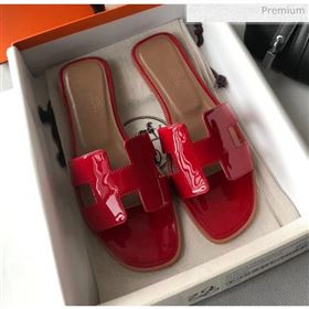 Replica Hermes Patent Calfskin Leather Oran H Flat Slipper Sandals Deep Red MD 20040112 [fab 69124 200404] 13700 : Purse Valley,Designer Replica Handbags,Premium Replica Handbags at PurseValle