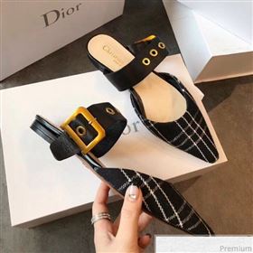 Replica Dior Flat Leather Buckle Band Mules in Black Plaid 2019 EM 9030942 [fab 53288 190417] 10000 : Purse Valley,Designer Replica Handbags,Premium Replica Handbags at PurseValley