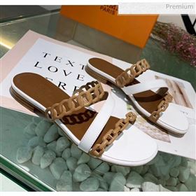 Replica Hermes Leather quot;Chaine dAncrequot; Straps Ajaccio Slipper Sandal WhiteBrown 2020 ME 20042060 [fab 70049 200425] 7700 : Purse Valley,Designer Replica Handbags,Premium Replica Handba