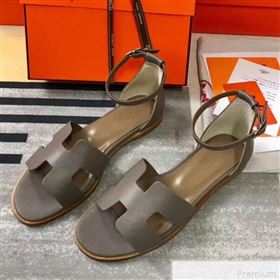 Replica Hermes Santorini Grained Calfskin Flat Sandals Grey 2019 KQN 9042620 [fab 55683 190428] 11000 : Purse Valley,Designer Replica Handbags,Premium Replica Handbags at PurseValley