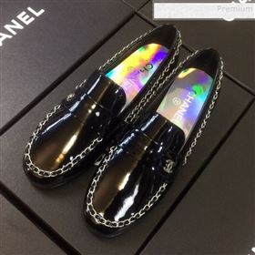 Replica Chanel Patent Calfskin Rainbow Lining Chain Flat Loafers G35631 Black 2020 DLY 9120612 [fab 66162 191207] 12700 : Purse Valley,Designer Replica Handbags,Premium Replica Handbags at Pur