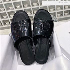 Replica Balenciaga Oval BB Patent Leather Flat Mules Slide Sandal All Black 2020 DLY 20031429 [fab 68528 200314] 7400 : Purse Valley,Designer Replica Handbags,Premium Replica Handbags at Purse