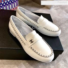 Replica Chanel Patent Leather Chain Flat Loafers G35631 White 2020 DLY 0011035 [fab 67587 200111] 11600 : Purse Valley,Designer Replica Handbags,Premium Replica Handbags at PurseValley
