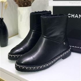 Replica Chanel Calfskin Wool Chain Trim Flat Short Boots G34113 Black 2019 JINC 9102454 [fab 64340 191025] 14500 : Purse Valley,Designer Replica Handbags,Premium Replica Handbags at PurseValle