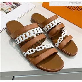 Replica Hermes Leather quot;Chaine dAncrequot; Straps Slipper Sandal BrownWhite 2020 ME 20042055 [fab 70044 200425] 7700 : Purse Valley,Designer Replica Handbags,Premium Replica Handbags at Pu