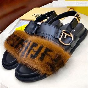 Replica Fendi Logo Print Mink Fur and Calfskin Flat Sandals BrownBlack 2019 HAUNGZ 9081552 [fab 61564 190817] 11800 : Purse Valley,Designer Replica Handbags,Premium Replica Handbags at PurseVa