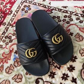 Replica Gucci GG Marmont Leather Flat Slide Sandals Black 2019 HANB 9120312 [fab 66005 191207] 7300 : Purse Valley,Designer Replica Handbags,Premium Replica Handbags at PurseValley