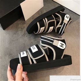 Replica Chanel Flat Fabric Sandals G34727 BlackGray 2019 EM 9032809 [fab 54072 190417] 10000 : Purse Valley,Designer Replica Handbags,Premium Replica Handbags at PurseValley