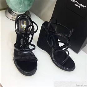 Replica Saint Laurent Cassandra Wedge Espadrilles Sandals with Black Logo in Leather 557208 2019 JC 9032765 [fab 54061 190417] 12300 : Purse Valley,Designer Replica Handbags,Premium Replica Ha