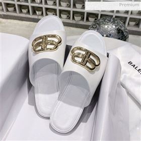 Replica Balenciaga Oval BB Calfskin Flat Mules Slide Sandal WhiteGold 2020 DLY 20031420 [fab 68519 200314] 7400 : Purse Valley,Designer Replica Handbags,Premium Replica Handbags at PurseValley