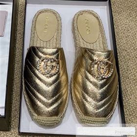 Replica Gucci Chevron Lambskin Espadrille Slipper Mules with Double Crystal G Gold Yellow 2019 HANB 9061271 [fab 57993 190615] 8800 : Purse Valley,Designer Replica Handbags,Premium Replica Han