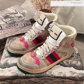Replica Gucci Screener GG High top Sneaker Pink 2019 For Women and Men KL 0011607 [fab 67757 200216] 14500 : Purse Valley,Designer Replica Handbags,Premium Replica Handbags at PurseValley