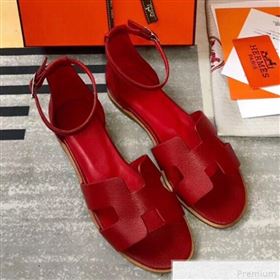 Replica Hermes Santorini Grained Calfskin Flat Sandals Red 2019 KQN 9042621 [fab 55684 190428] 11000 : Purse Valley,Designer Replica Handbags,Premium Replica Handbags at PurseValley
