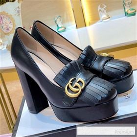Replica Gucci Calfskin Leather Heel Platform Pump with Fringe 573019 Black 2019 1054 9062836 [fab 58909 190629] 12500 : Purse Valley,Designer Replica Handbags,Premium Replica Handbags at Purse