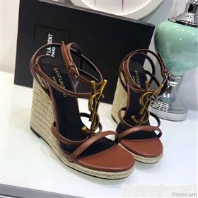 Replica Saint Laurent Cassandra Wedge Espadrilles Sandals with Bamboo Logo in Leather 565796 Brown 2019 JC 9032762 [fab 54058 190417] 12300 : Purse Valley,Designer Replica Handbags,Premium Rep