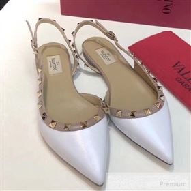 Replica Valentino Rockstud Trim Slingback Flat Pump White 2019 XINL 9060583 [fab 57632 190606] 5900 : Purse Valley,Designer Replica Handbags,Premium Replica Handbags at PurseValley