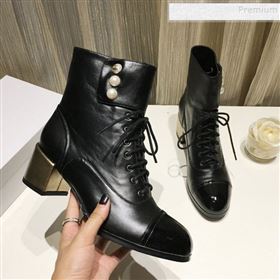 Replica Chanel Calfskin Pearls Lace up Short Boots Black 2019 DLY 9121216 [fab 66453 191214] 11500 : Purse Valley,Designer Replica Handbags,Premium Replica Handbags at PurseValley