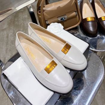 Replica Chanel Calfskin Loafers with Logo Metal White 2020 MD 20111231 [78883 fa] 11000 : Purse Valley,Designer Replica Handbags,Premium Replica Handbags at PurseValley