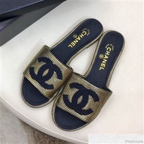 Replica Chanel Flat Mules Sandals G34682 GoldBlack 2019 HZJ 9040828 [fab 54446 190417] 9600 : Purse Valley,Designer Replica Handbags,Premium Replica Handbags at PurseValley
