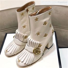 Replica Gucci Embroidered Leather Fringe Mid heel Ankle Short Boot 551545 White 2019 DLY 9081611 [fab 61589 190817] 16800 : Purse Valley,Designer Replica Handbags,Premium Replica Handbags at P