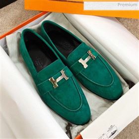 Replica Hermes Paris Suede Flat Loafers Green 2020 MD 0030715 [fab 68285 200307] 12100 : Purse Valley,Designer Replica Handbags,Premium Replica Handbags at PurseValley