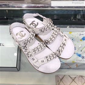 Replica Chanel Chain Leather Strap Flat Sandals White 2020 XO 0021906 [fab 68072 200219] 14700 : Purse Valley,Designer Replica Handbags,Premium Replica Handbags at PurseValley