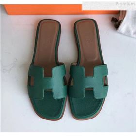 Replica Hermes Epsom Leather Oran H Flat Slipper Sandals Dark Green MD 9080619 [fab 60832 190813] 14000 : Purse Valley,Designer Replica Handbags,Premium Replica Handbags at PurseValley