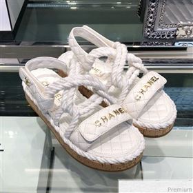 Replica Chanel Cord Flat Sandals G34602 White 2019 XO 9040441 [fab 54396 190417] 12900 : Purse Valley,Designer Replica Handbags,Premium Replica Handbags at PurseValley