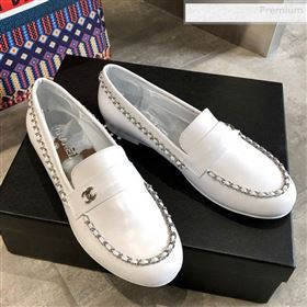 Replica Chanel Lambskin Chain Flat Loafers G35631 White 2020 DLY 0011032 [fab 67583 200111] 11600 : Purse Valley,Designer Replica Handbags,Premium Replica Handbags at PurseValley