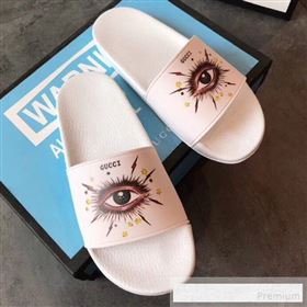 Replica Gucci Flat Slide Sandals with Shining Eye Print White 2019 EM 9062809 [fab 58879 190629] 6800 : Purse Valley,Designer Replica Handbags,Premium Replica Handbags at PurseValley