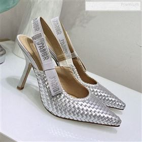 Replica Dior JAdior Slingback High Heel Pumps in Braided Metallic Silver Lambskin 2020 JC 9123122 [fab 67222 191231] 11100 : Purse Valley,Designer Replica Handbags,Premium Replica Handbags at 