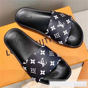 Replica Louis Vuitton Monogram Canvas Flat Slide Sandals Black 2019 For Women and Men DLY 9062519 [fab 58670 190629] 6600 : Purse Valley,Designer Replica Handbags,Premium Replica Handbags at P