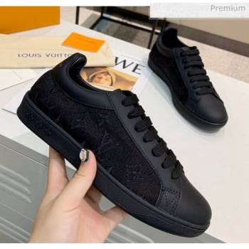 Replica Louis Vuitton LUXEMBOURG Trainers Sneakers in Transparent Textile Black 2020