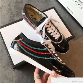 Replica Gucci Crystal Stripes Sneakers in Black Patent Crinkled Leather 2019 EM 9032817 [fab 54081 190417] 11200 : Purse Valley,Designer Replica Handbags,Premium Replica Handbags at PurseValle