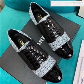Replica Chanel Tweed and Patent Calfskin Flat Lace Ups Loafers G34128 Blue 2019 DLY 9081603 [fab 61581 190817] 9900 : Purse Valley,Designer Replica Handbags,Premium Replica Handbags at PurseVa