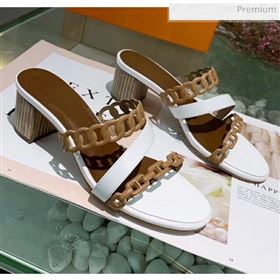 Replica Hermes Leather quot;Chaine dAncrequot; Straps Ajaccio Sandal With 5cm Heel WhiteBrown 2020 ME 20042074 [fab 70063 200425] 7700 : Purse Valley,Designer Replica Handbags,Premium Replica 