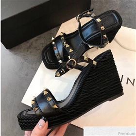 Replica Valentino VLTN Rockstud Wedge Sandals Black 2019 EM 9030930 [fab 53276 190417] 10600 : Purse Valley,Designer Replica Handbags,Premium Replica Handbags at PurseValley