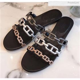 Replica Hermes Leather quot;Chaine dAncrequot; Flat Sandal SilverGreyBrown 2020 ME 20042047 [fab 70039 200425] 7400 : Purse Valley,Designer Replica Handbags,Premium Replica Handbags at PurseVa