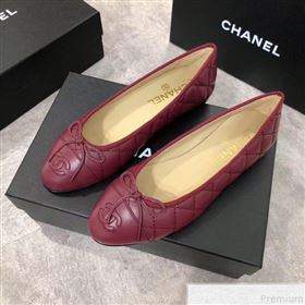 Replica Chanel Quilting Lambskin Leather Ballerinas Burgundy 2019 DLY 9050188 [fab 55983 190510] 10000 : Purse Valley,Designer Replica Handbags,Premium Replica Handbags at PurseValley
