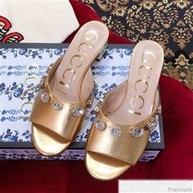 Replica Gucci Low heel Stone Slide Sandals Gold 2019 KL 9040452 [fab 54410 190417] 12500 : Purse Valley,Designer Replica Handbags,Premium Replica Handbags at PurseValley