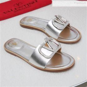 Replica Valentino VLogo Calfskin Flat Slide Sandals Silver White 2019 MD 9101052 [fab 63684 191012] 6000 : Purse Valley,Designer Replica Handbags,Premium Replica Handbags at PurseValley