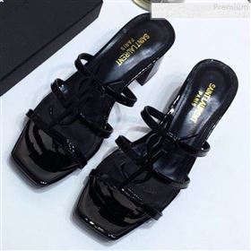 Replica Saint Laurent Cassandra YSL Patent Calfskin Mid Heel Slide Sandals Black 2019 DLY 9081256 [fab 61376 190813] 8900 : Purse Valley,Designer Replica Handbags,Premium Replica Handbags at P